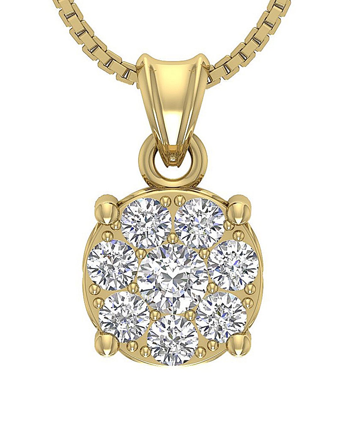 SI1/I1 G 1.00 Carat Unique Circle Shape Pendant 14k/18k Solid Gold Genuine Diamond