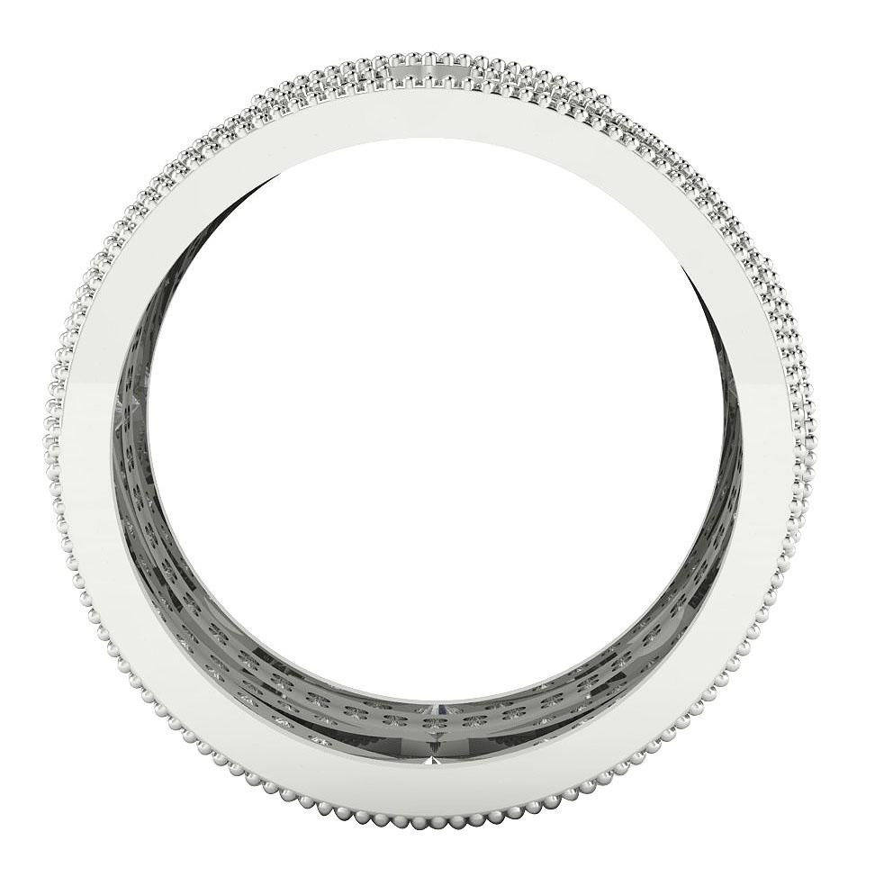 SI1 G 2.25 Ct Round Diamond 14k Solid Gold Designer Wedding Eternity Ring