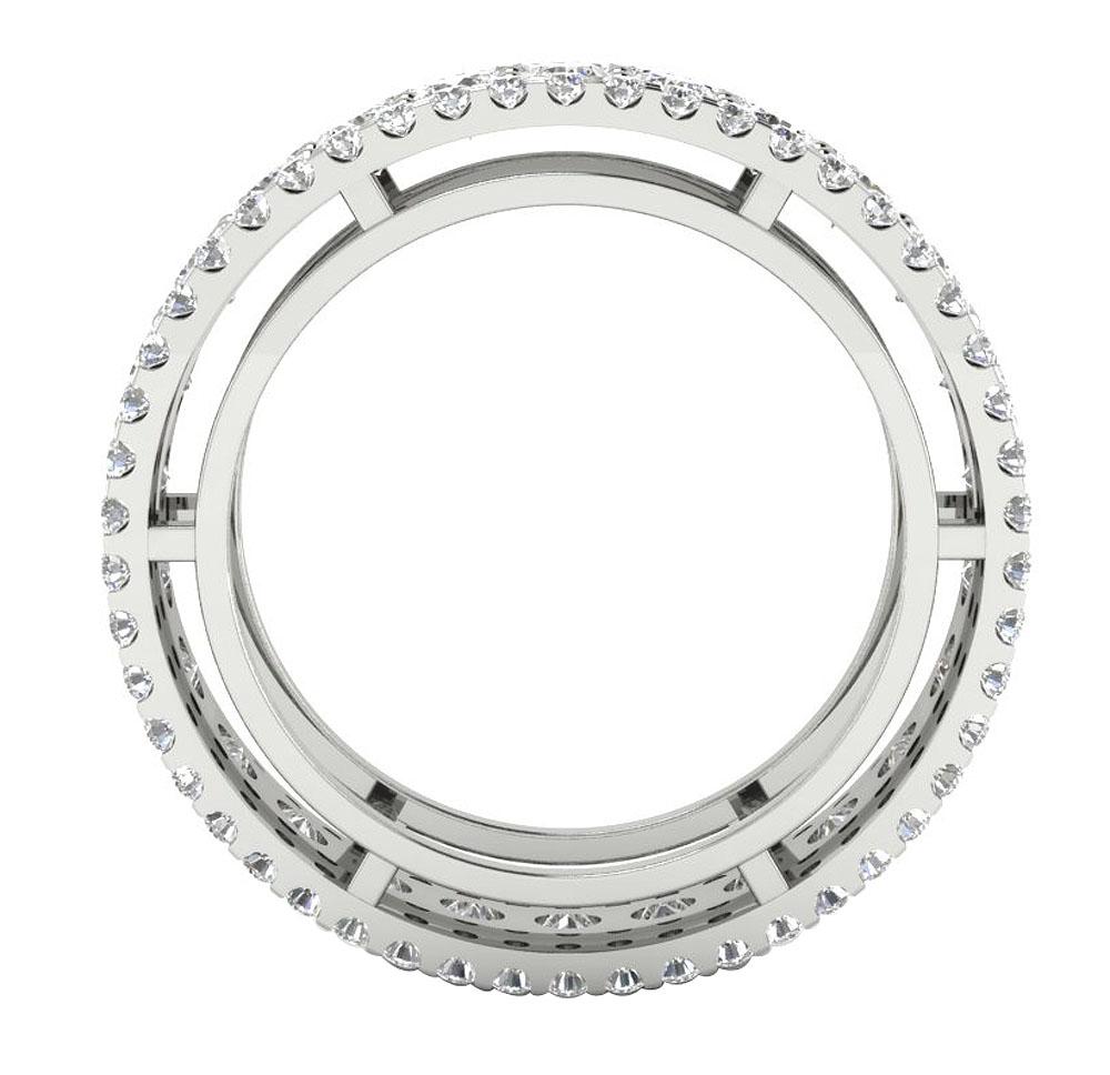 6.70 MM I1 G 4.00 Ct Round Diamond 14k White Yellow Rose Gold Eternity Anniversary Ring