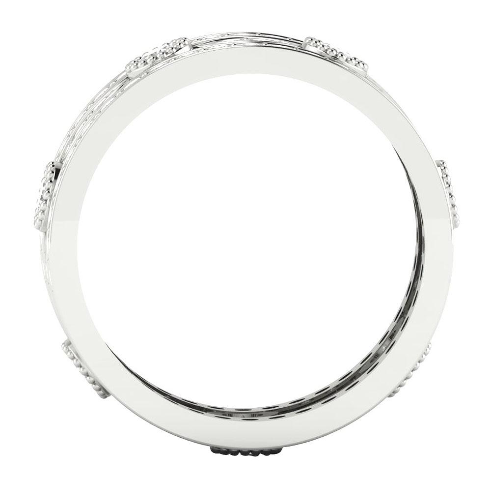 Three Row Eternity Anniversary Ring 14k Solid Gold Round Diamond SI1 G 2.25 Ct Prong Bezel Set