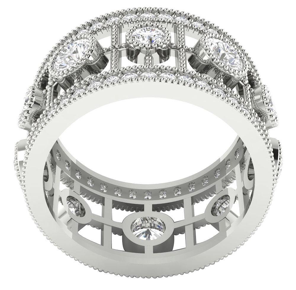 I1 G 3.20 Ct Prong Bezel Set Genuine Diamond 14k Yellow Gold Eternity Wedding Ring 11.65 MM