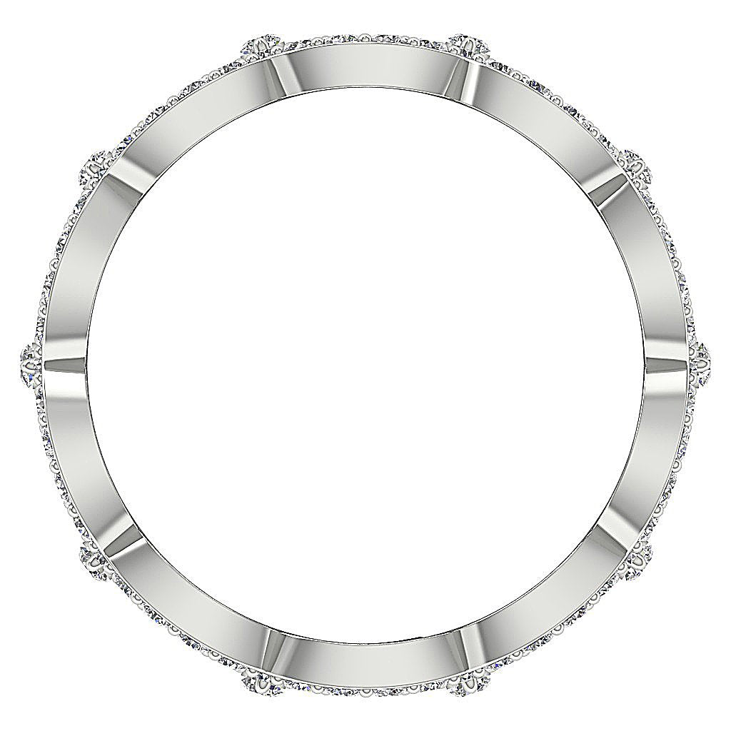 Natural Diamond I1 G 1.75 Ct Designer Wedding Eternity Ring 14k Solid Gold