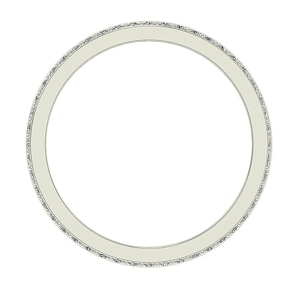 SI1 G 0.90 Ct 14k Yellow Gold Genuine Diamond Eternity Wedding Ring Prong Set 3.30 MM