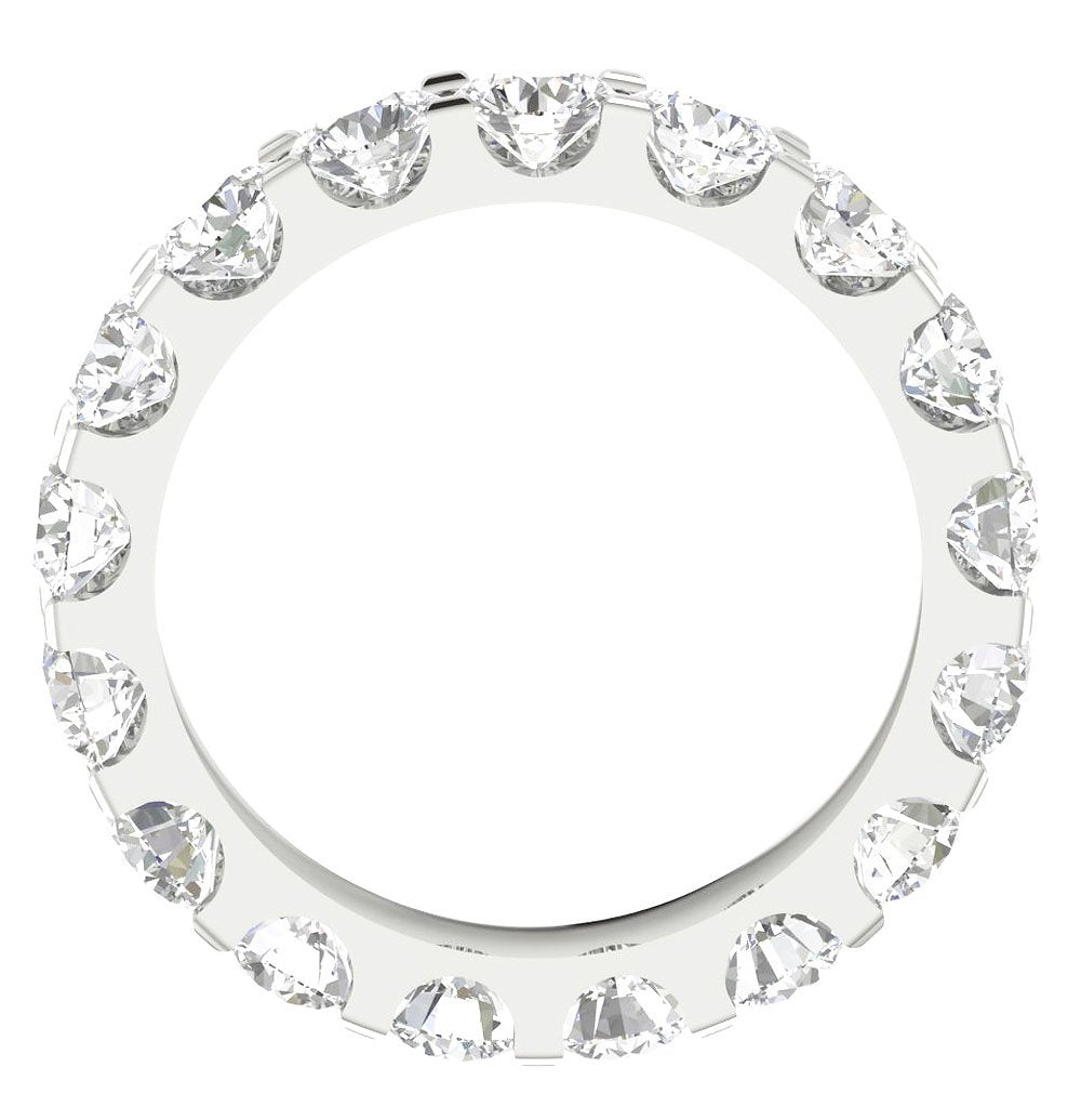 Prong Set Stackable Eternity Anniversary Ring Round Diamond VS1 G 5.00 Ct 14k White Yellow Rose Gold