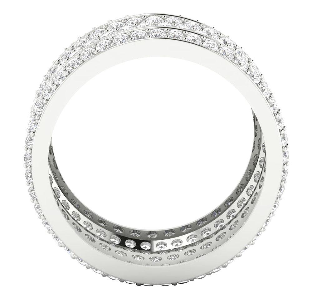 9.65 MM Six Row Eternity Anniversary Ring 14k Rose Gold Round Diamond I1 G 3.25 Ct Prong Set