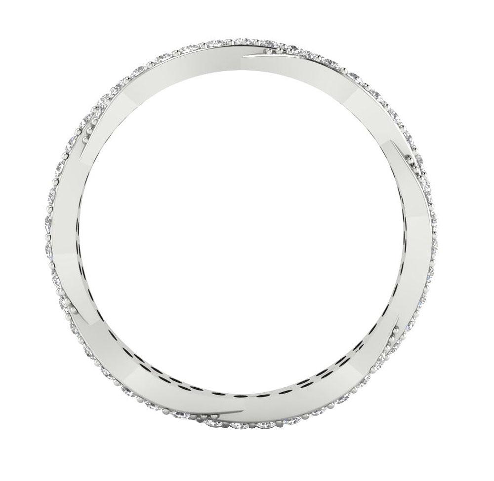 SI1 G 0.85 Ct Genuine Diamond 14k Solid Gold Designer Anniversary Eternity Ring