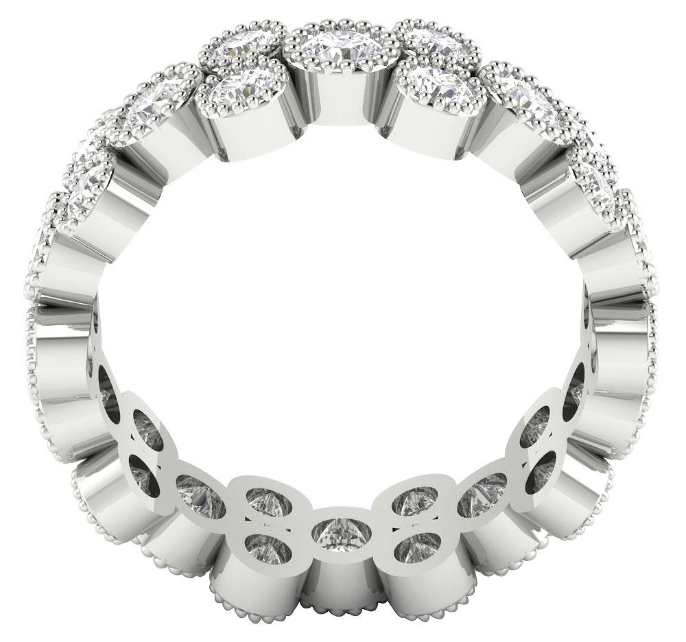 14k Rose Gold I1 G 2.75 Ct Round Diamond Eternity Anniversary Ring Bezel Set 7.15 MM