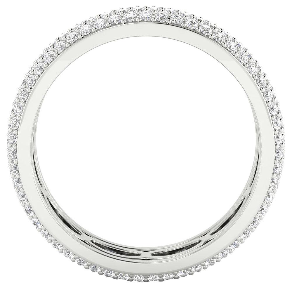 Genuine Diamond Prong Set Four Row Eternity Wedding Ring 14k White Yellow Rose Gold I1 G 1.75 Ct