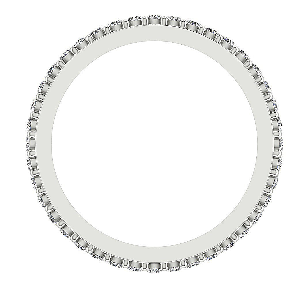 Genuine Diamond I1 G 5.50 Ct 14k White Gold Vintage Eternity Wedding Ring Prong Bezel Set