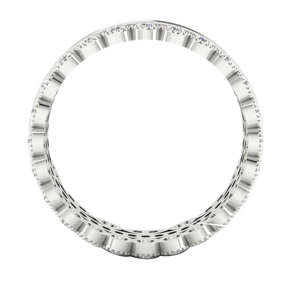 I1 G 2.00 Ct Natural Diamond 14k Solid Gold Designer Wedding Eternity Ring