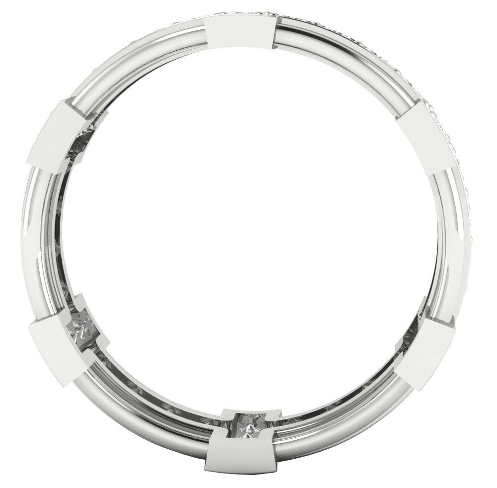 Genuine Diamond 14k Solid Gold SI1 G 1.60 Ct Vintage Eternity Wedding Ring Prong Set 7.95 MM