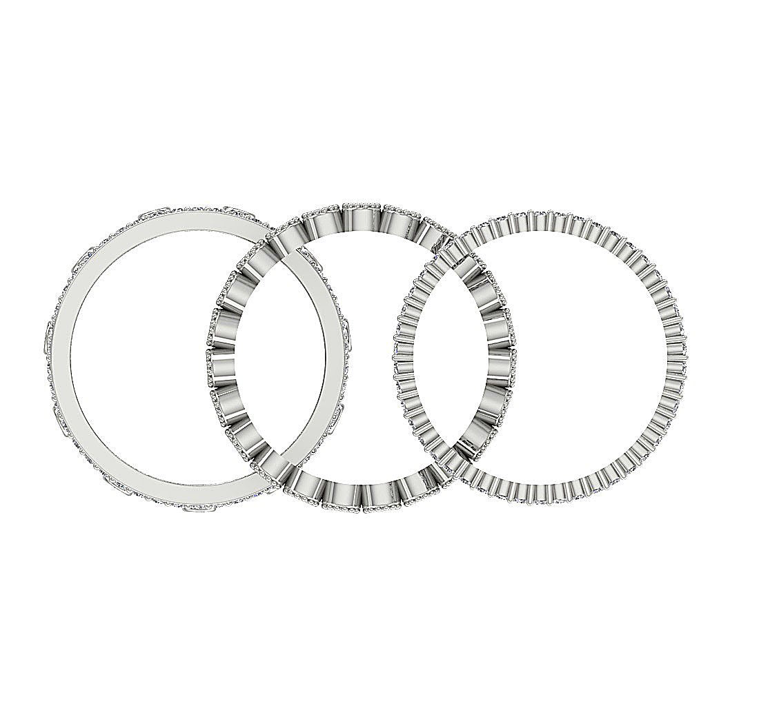 Genuine Diamond 14k White Yellow Rose Gold SI1 G 2.00 Ct Designer Eternity Wedding Ring