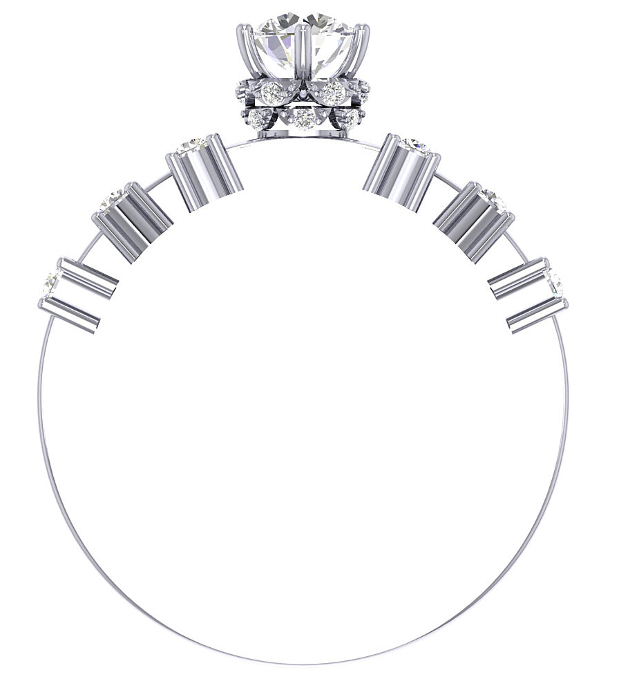 6 Prong Solitaire Engagement Ring I1 G 1.00 Carat Round Cut Diamond 14K Rose Gold Prong Set
