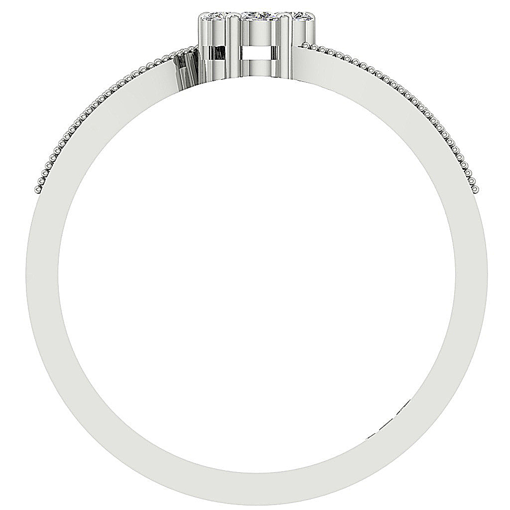 Engagement Ring Natural Diamond I1 G 0.35 Carat 14K Solid Gold Pave Set