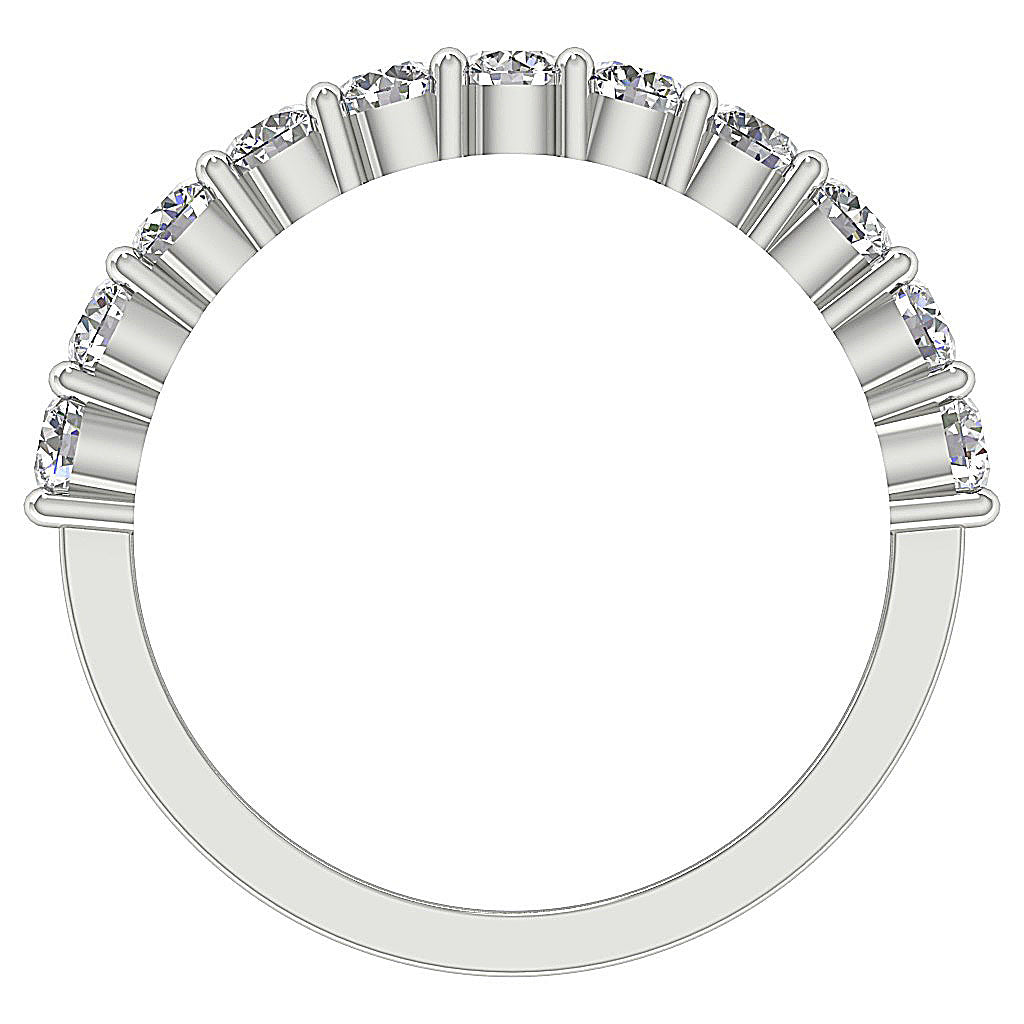 Anniversary Ring Round Diamond I1 G 1.15 Ct 14K White Gold Prong Set