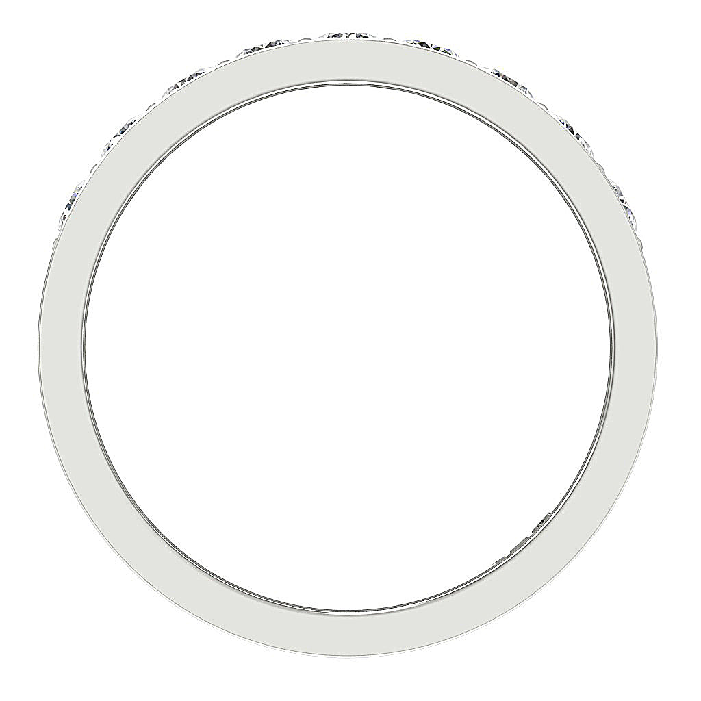 Anniversary Ring Round Diamond I1 G 0.90 Ct 14K White Gold Pave Channel Set