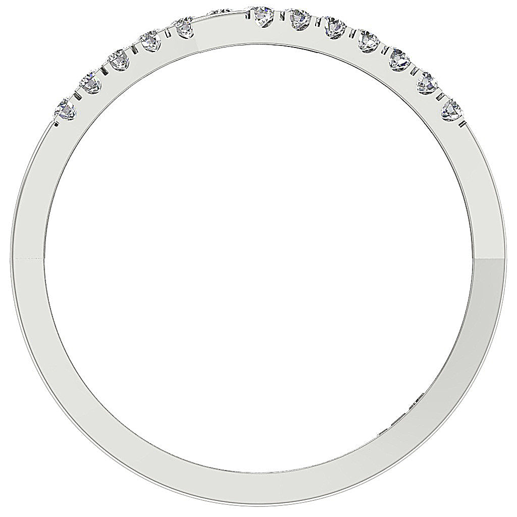 Wedding Ring Genuine Diamond SI1 G 0.60 Ct 14K White Gold Pave Set