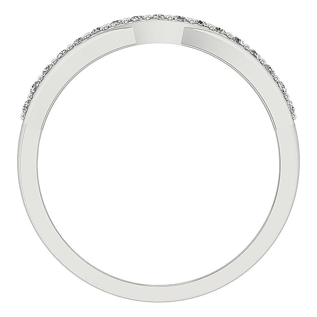 14K Solid Gold Designer Anniversary Ring Round Diamond SI1 G 0.30 Ct Prong Set 3.50 MM