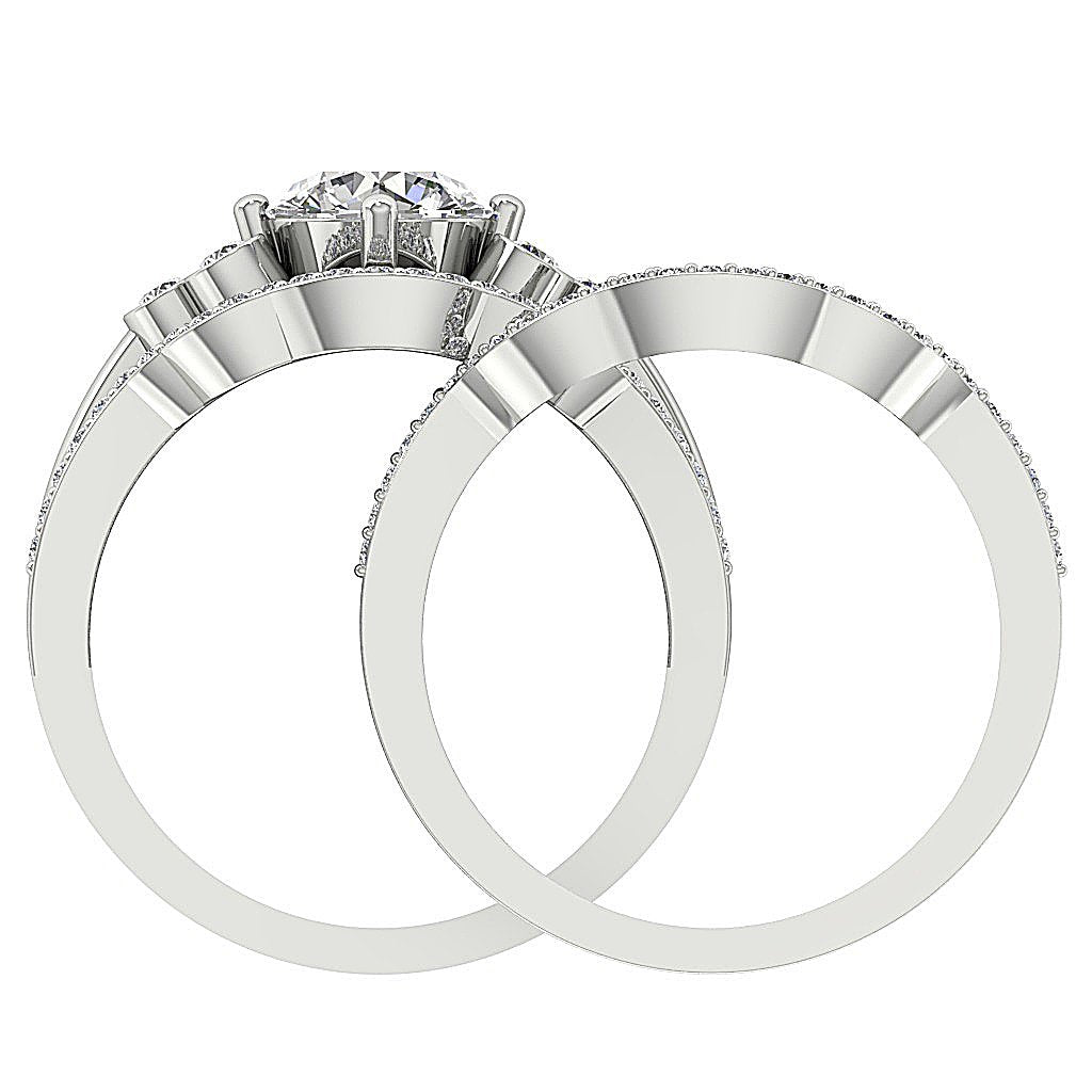 Diamond For Good Wedding Set Jewellery I1 G 2.40 Ct Round Diamond 14K Gold