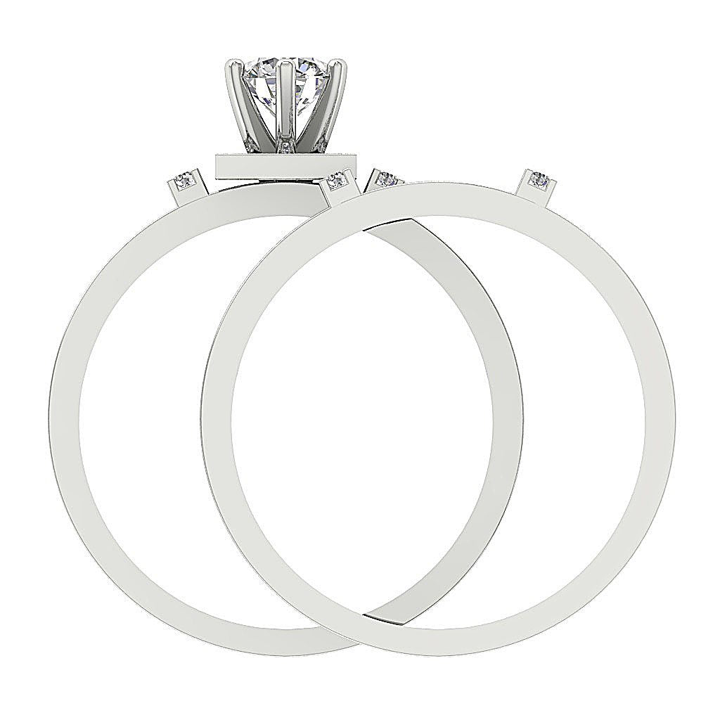 I1 G 1.10 Carat Square Halo Bridal Anniversary Ring Prong Set Round Diamond 14K Solid Gold 9.65 MM