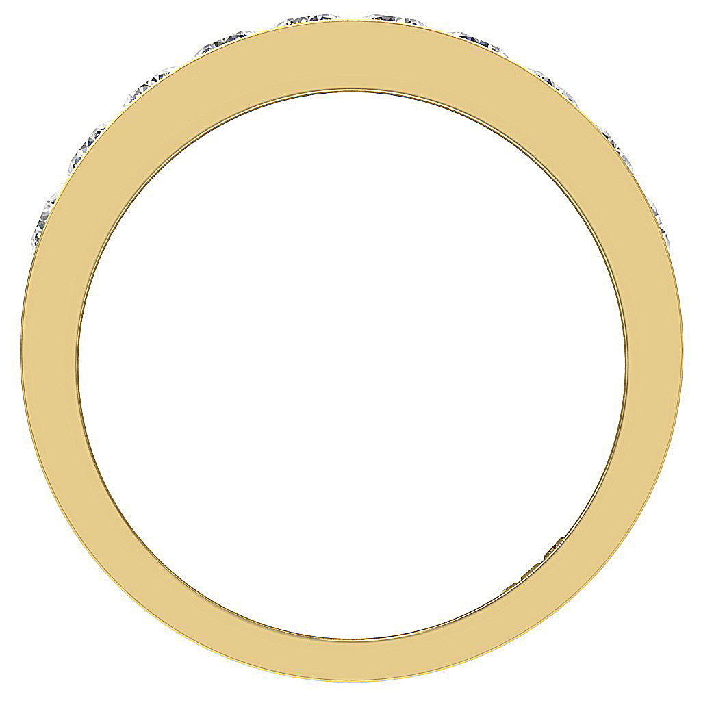 14K Solid Gold Genuine Diamond Wedding Ring I1 G 0.80 Ct Channel Set