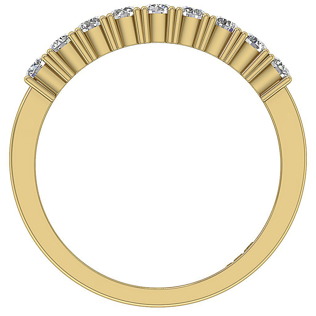 14K Yellow Gold Round Diamond Anniversary Ring I1 G 0.65 Ct Prong Set