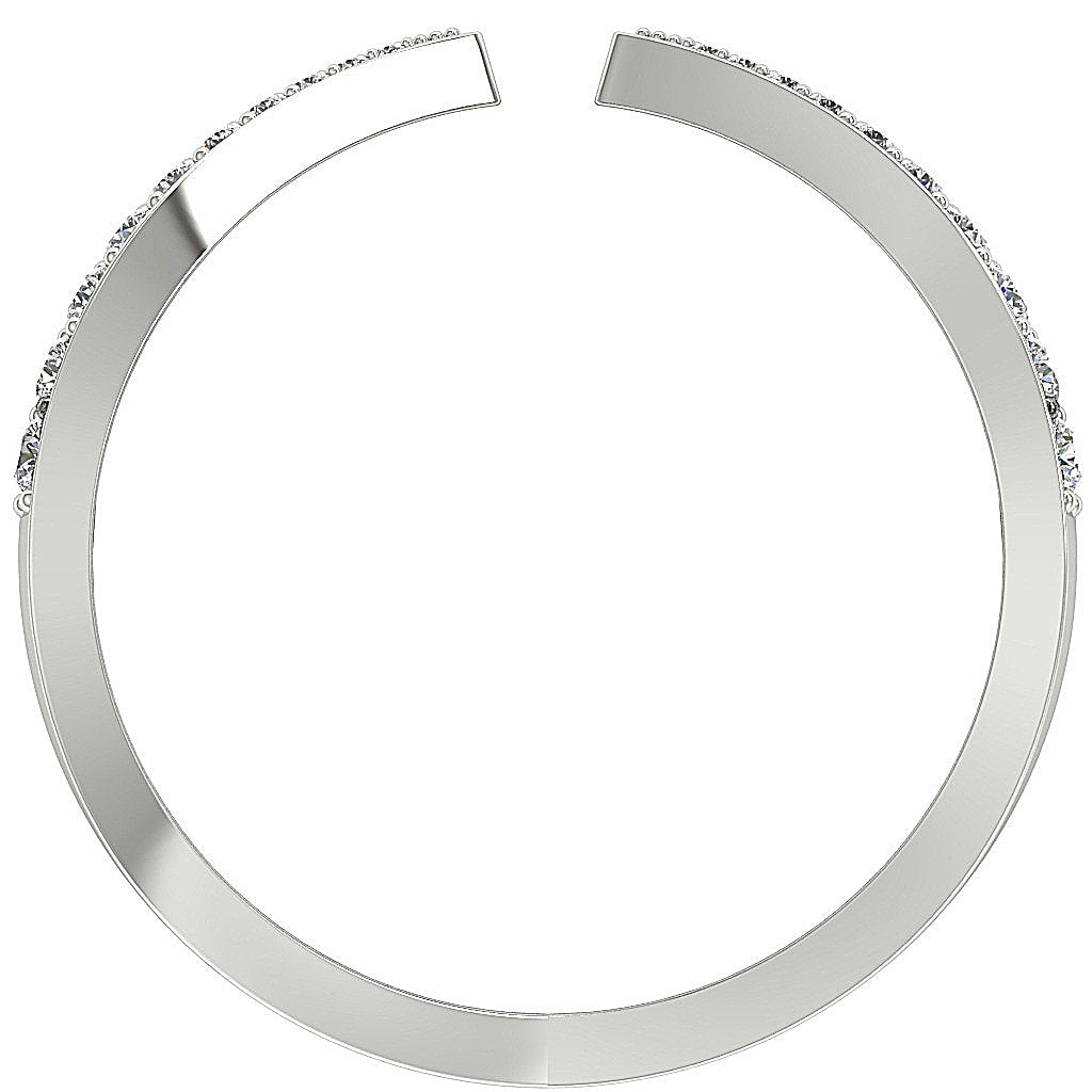 16.90 MM Designer Engagement Ring Natural Diamond I1 G 0.50 Ct 14K White Gold Prong Set