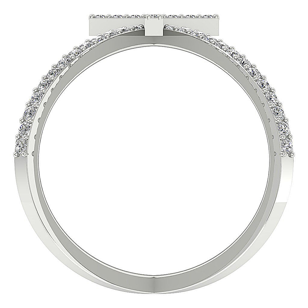 Prong Set Designer Anniversary Ring Round Diamond SI1 G 1.01 Ct 14k Yellow Gold 23.00 MM