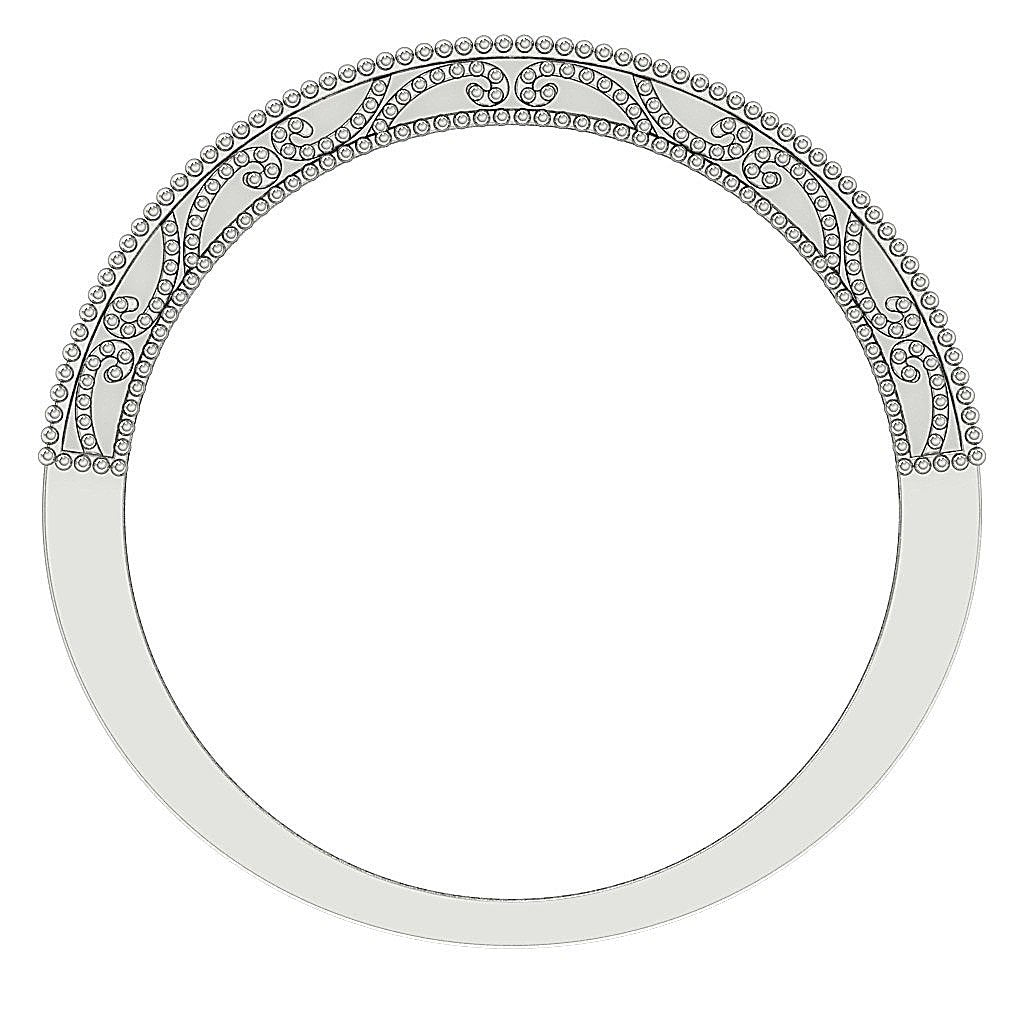 Engagement Natural Diamond Milgrain Prong Set Ring SI1 G 0.35 Ct 3.40 MM