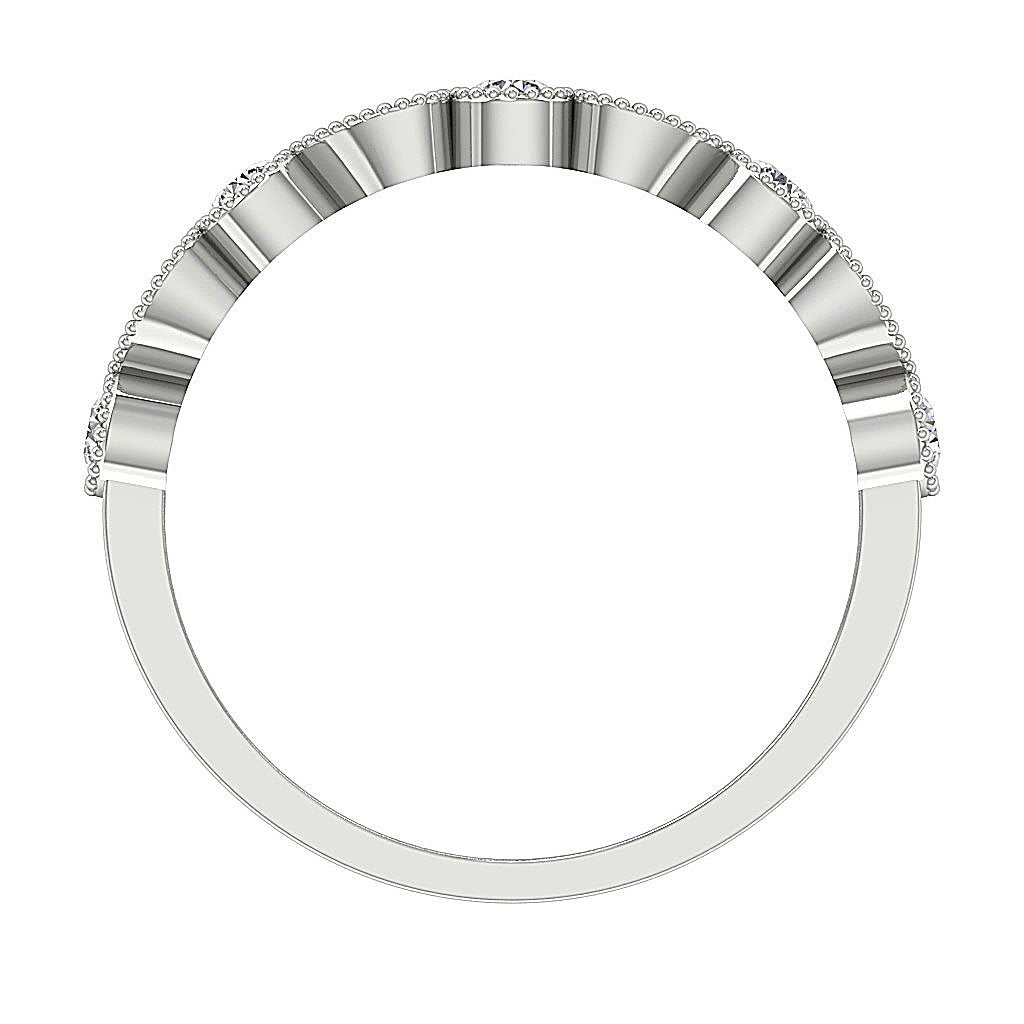 Designer Engagement I1 G 0.50 Ct Natural Round Diamond Milgrain Prong Set Ring 3.45MM
