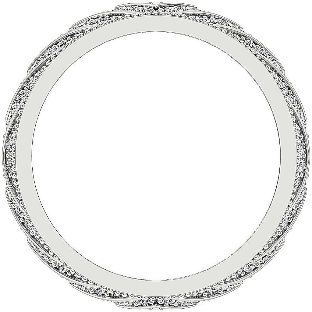 I1 G 1.65 Ct Round Diamond 14k White Gold Vintage Eternity Anniversary Ring Prong Set