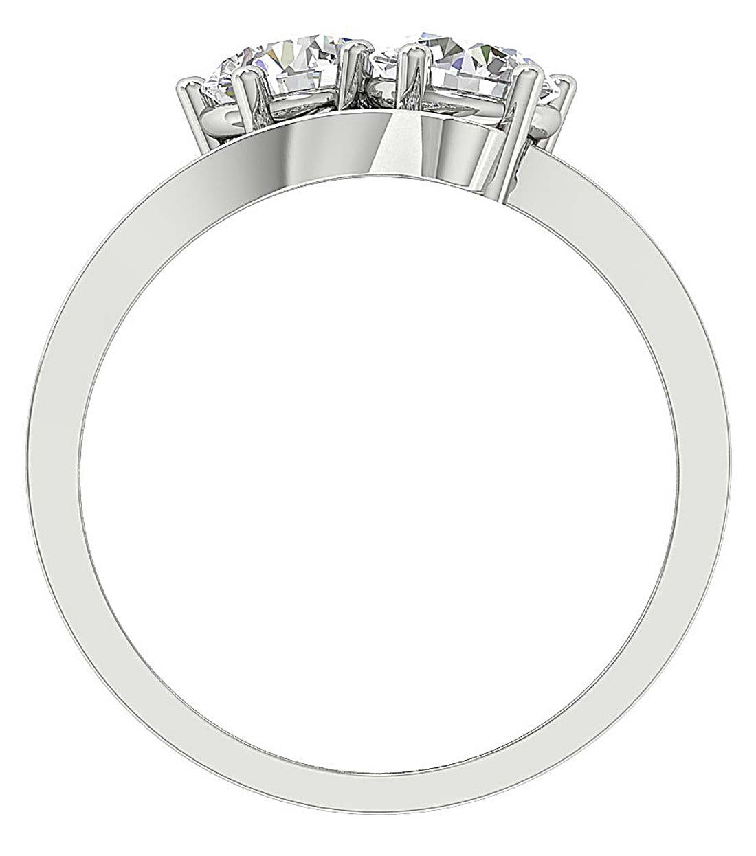 I1 G 2.10 Ct Forever Us Two Stone Solitaire Wedding Ring Genuine Diamond 14k Yellow Gold