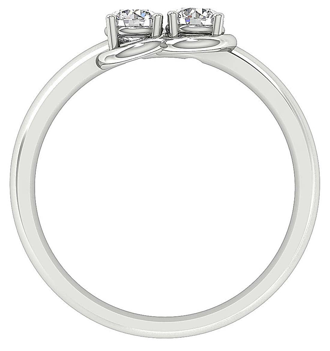 Forever Us Two Stone Solitaire Anniversary Ring Round Diamond I1 G 0.55 Ct Prong Set 6.00 MM
