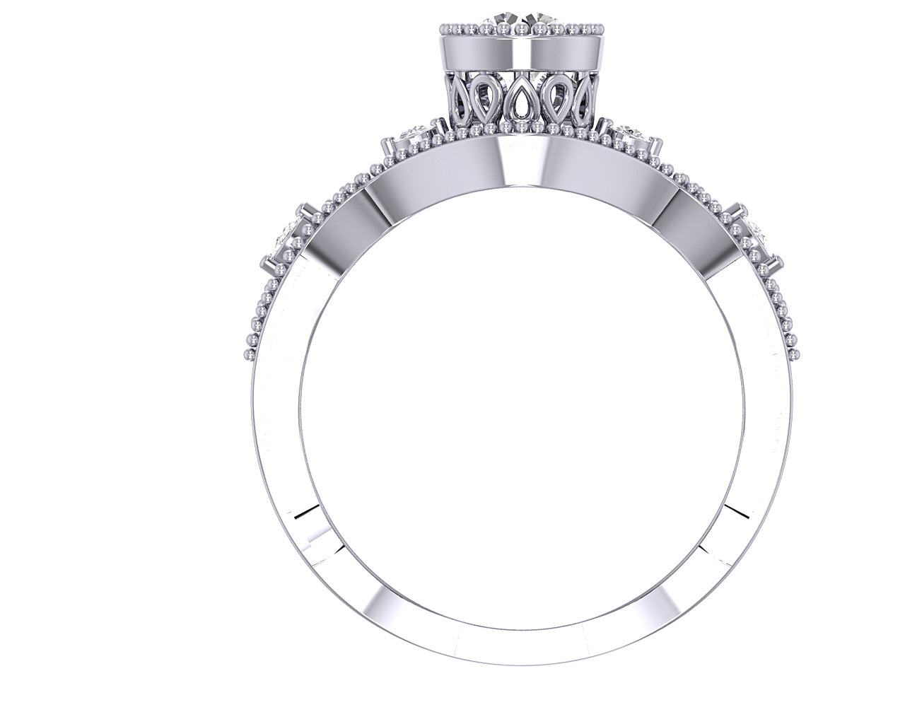Best Wedding Band For Round Solitaire Prong Set SI1 G 1.10 Carat 14K Solid Gold