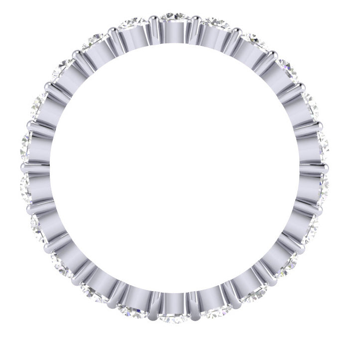 Round Cut Diamond I1 G 2.00 Carat Eternity Engagement Ring Prong Set 14k Rose Gold