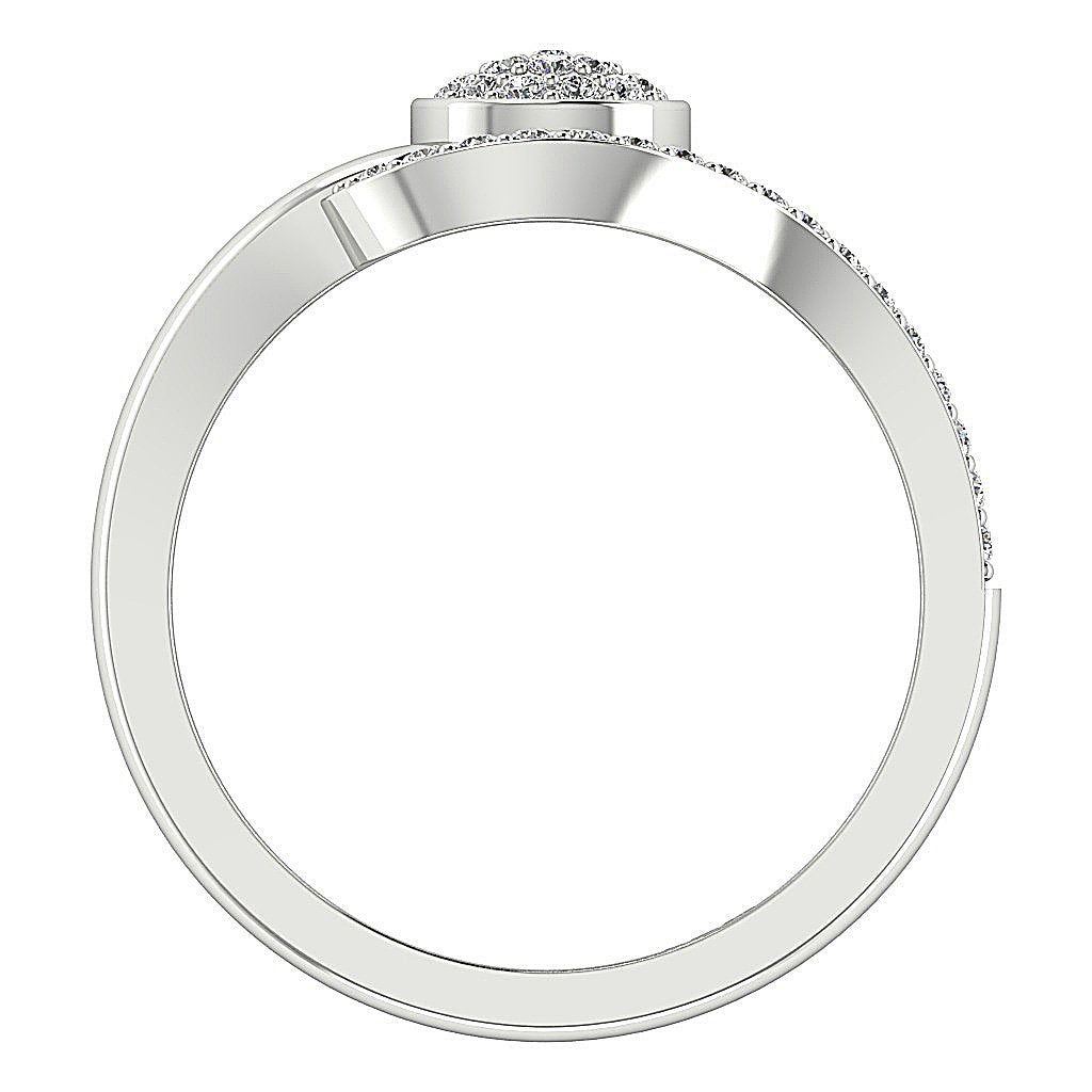 Engagement Genuine Diamond Ring SI1 G 0.30 Ct Round Cut Prong Set 9.30 MM