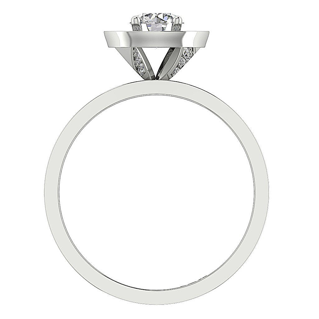 14k Two Tone Gold Halo Solitaire Wedding Ring Genuine Diamond I1 G 1.40 Ct Prong Pave Set