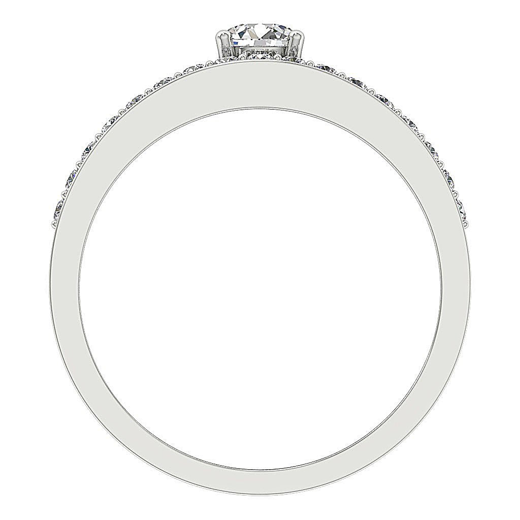 11.20 MM Solitaire Engagement Ring I1 G 0.65 Ct Natural Diamond 14k White Gold Prong Bezel Set