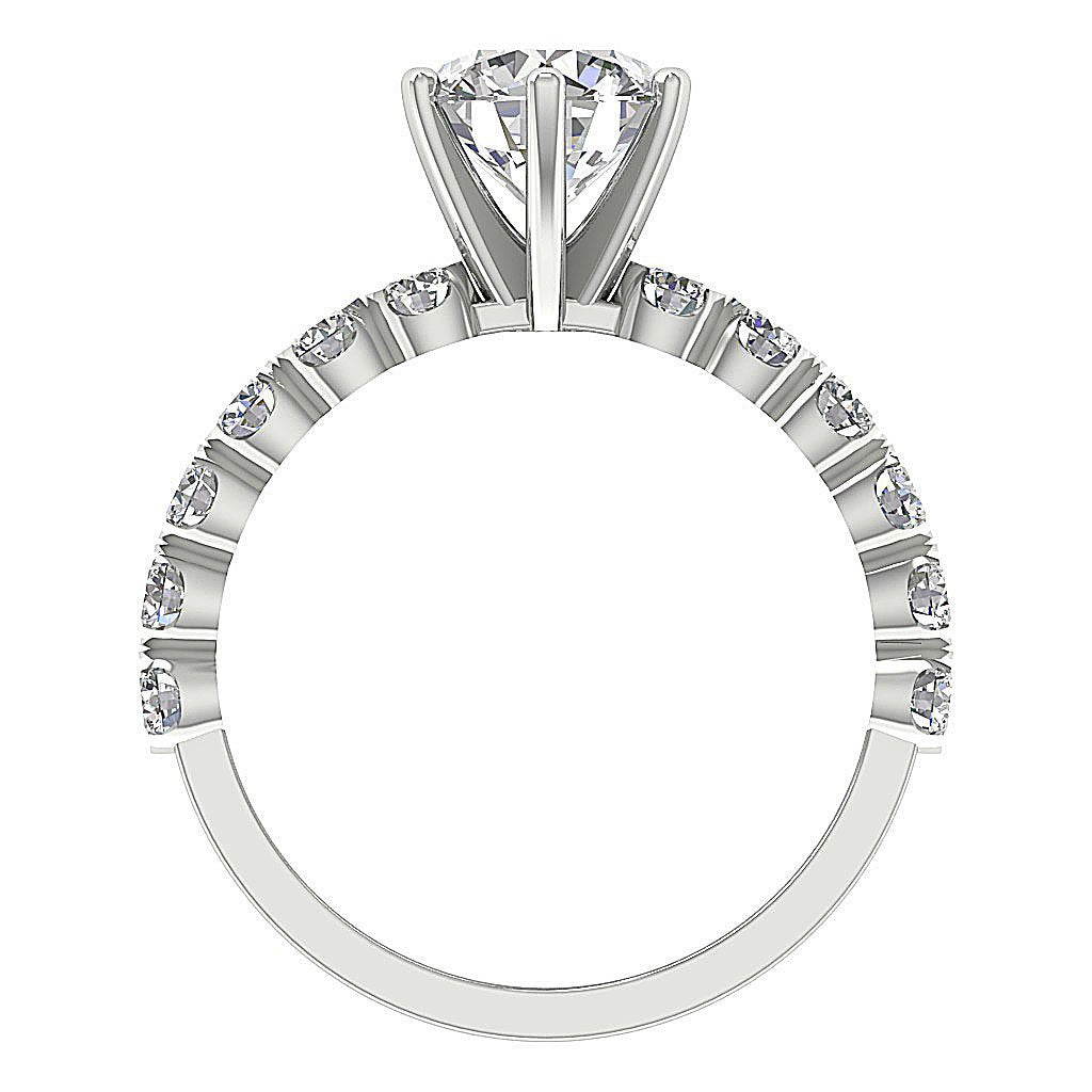 Accent Solitaire Wedding Natural Diamond Ring I1 G 2.50 Ct 14k White Yellow Rose Gold