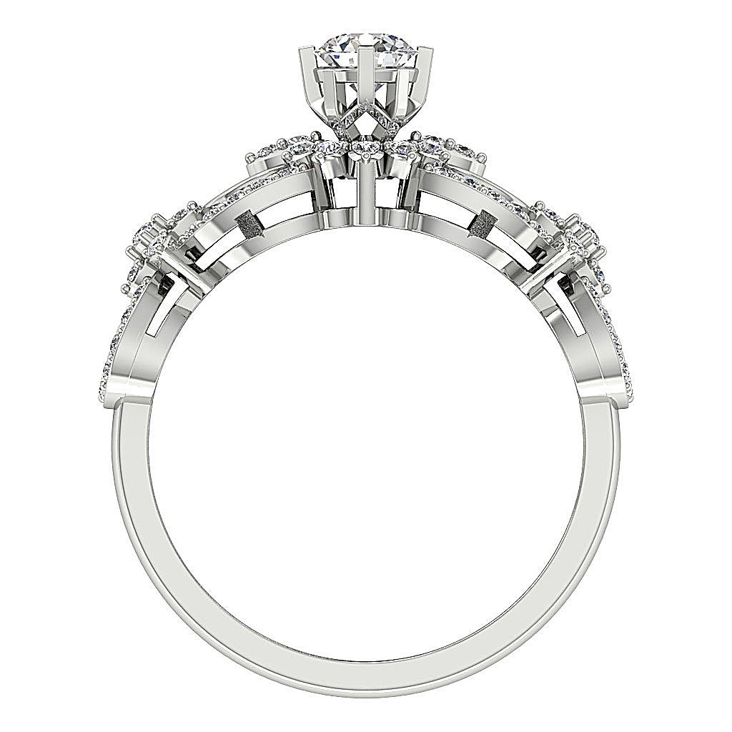 I1 G 0.70 Ct Prong Set 7.80MM 14K Gold Solitaire With Accent Natural Diamond Wedding Designer Ring