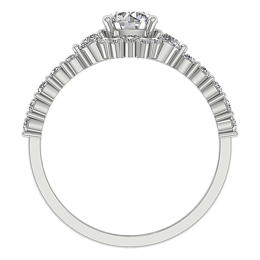 Accent Halo Solitaire Engagement Ring Natural Diamond I1 G 1.50 Ct 14k Yellow Gold Prong Set