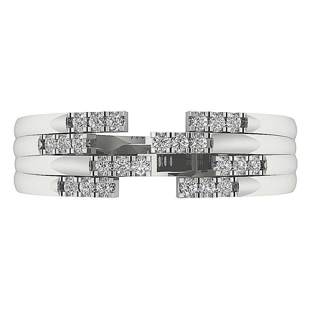 Designer Wedding Ring Genuine Diamond I1 G 0.30 Ct 14K White Yellow Rose Gold Prong Set 6.20 MM