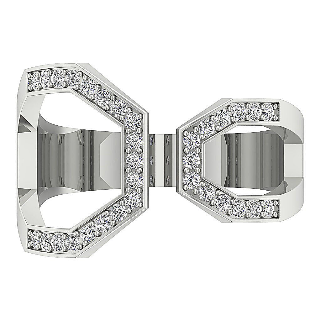 Open Anniversary Ring Round Diamond Prong Set SI1 G 0.35 Ct 14k Solid Gold 14.30 MM