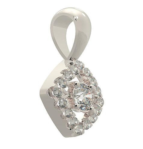 14k/18k Gold Round Cut Diamond SI1/I1 G 0.50 Carat Designer Halo Fashion Pendant