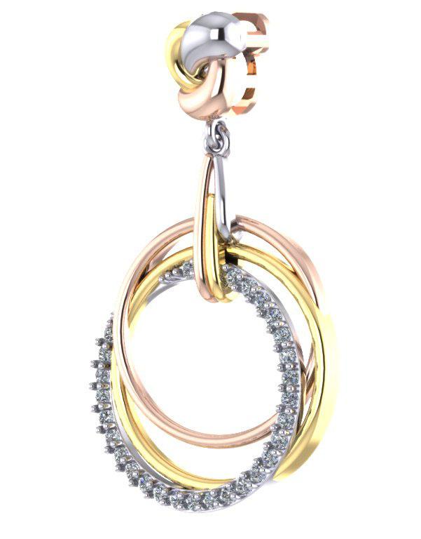 Round Diamond SI1/I1 G 0.30 Carat Designer Knot Pendant 14k/18k Multi Tone Gold