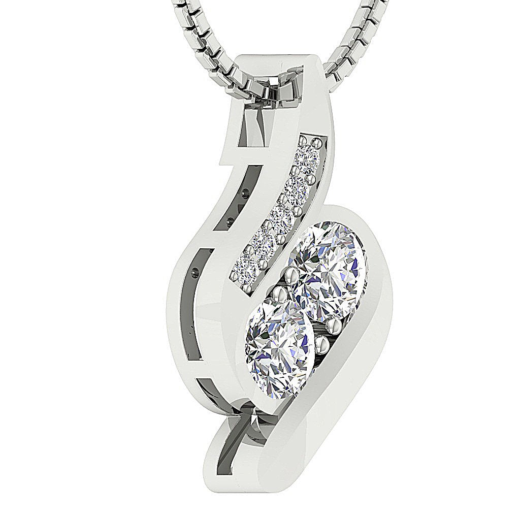Prong Set 14k/18k White Yellow Rose Gold Natural Diamond SI1/I1 G 0.75 Carat Fashion Engagement Pendant