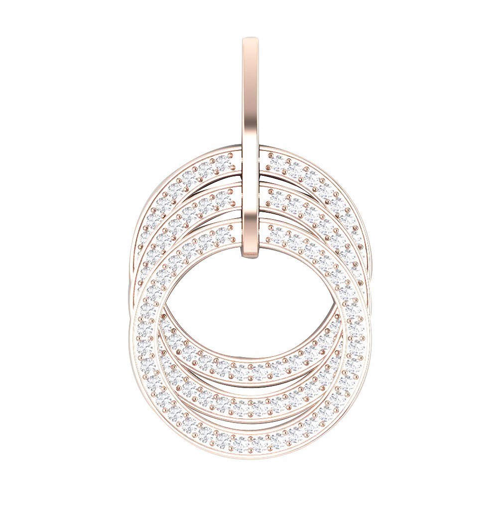SI1/I1 G 1.50 Carat Genuine Diamond 14k/18k Solid Gold Designer Circle Pendant