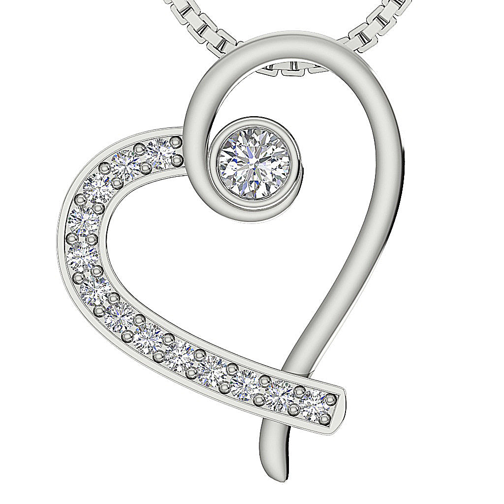 GenuineDiamond14kWhiteGoldPendant