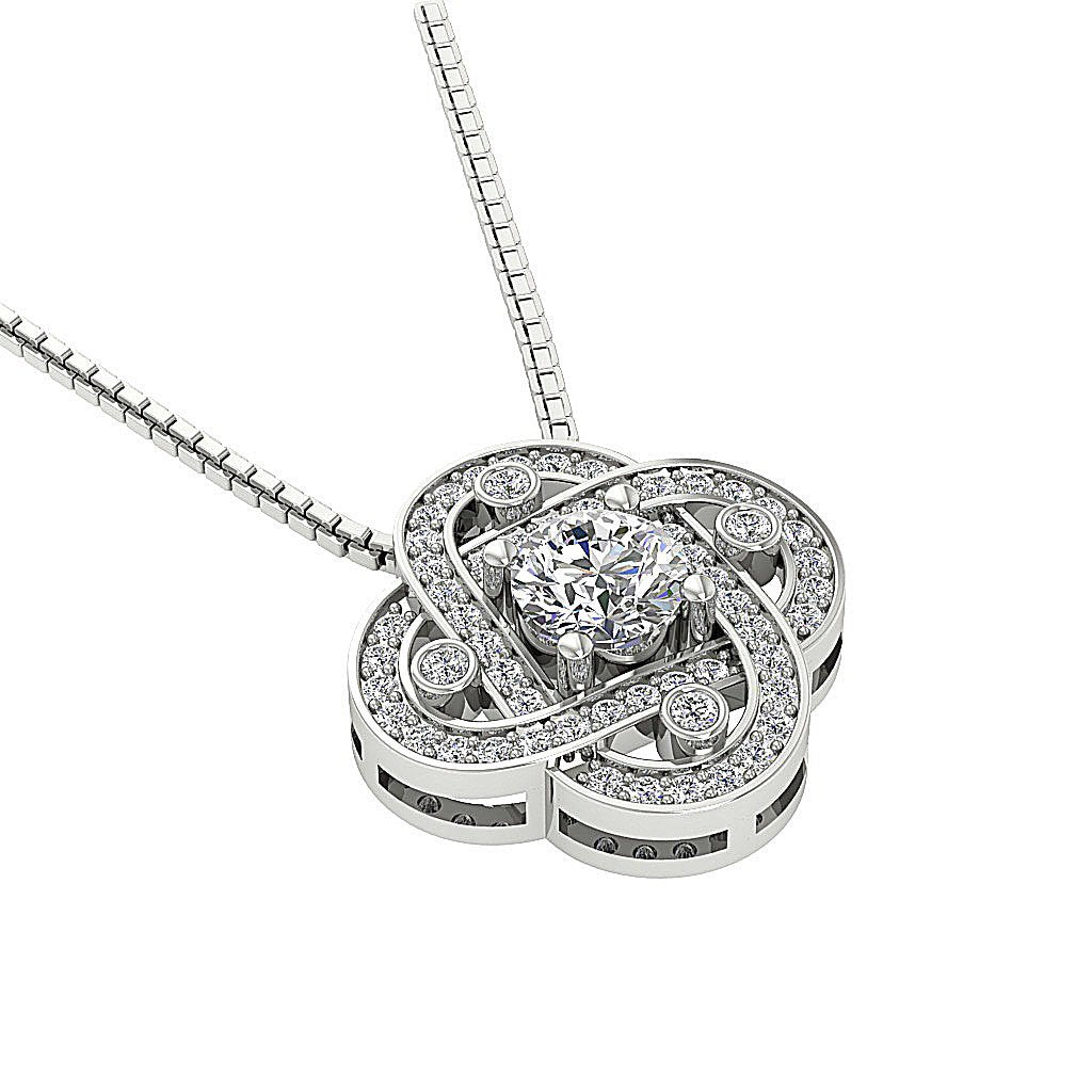 SI1/I1 G 0.85 Carat Designer Fashion Pendants Genuine Diamond 14k/18k Gold