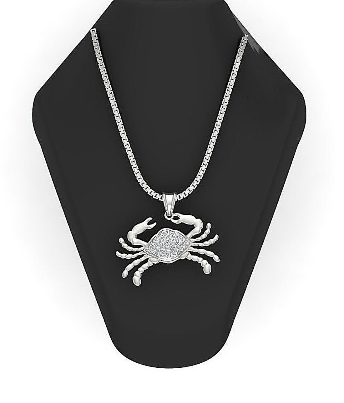 Cancer Zodiac Sign Pendant Necklace I1/SI1 G 0.30 Carat Genuine Diamond 14k/18k Solid Gold